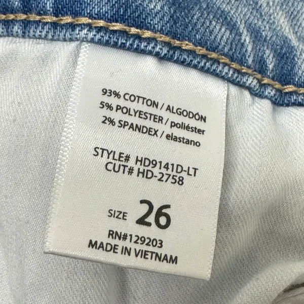 Altar'd State‎ High Rise Wide Leg Distressed Jeans Light Wash Raw Hem W26 - Image 7