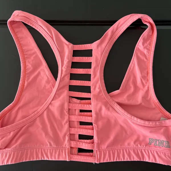 Victoria's Secret PINK Coral Ladder-Back Racerback Sports Bra - Image 2