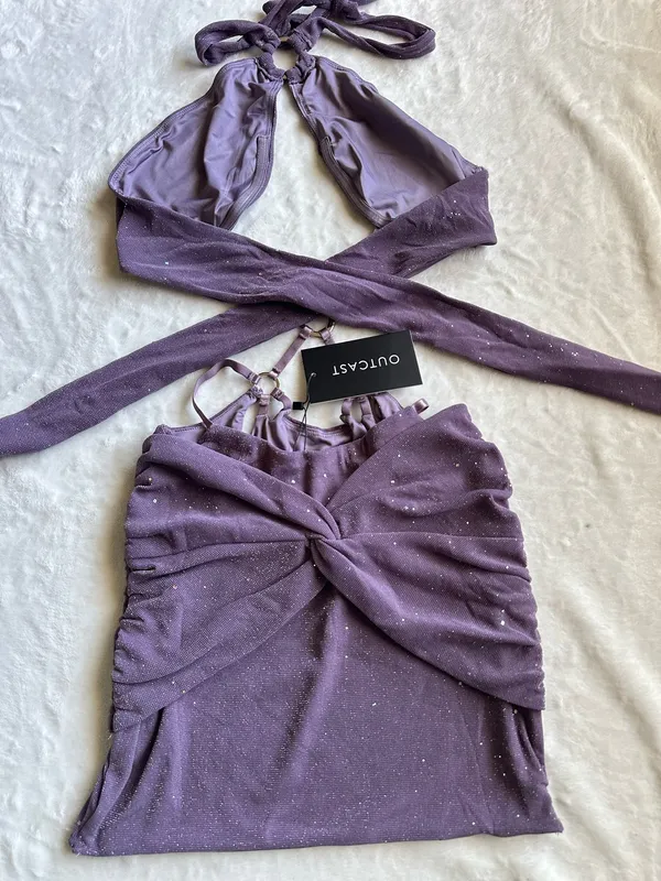 Outcast Clothing Laina Mini Dress Purple - Image 7