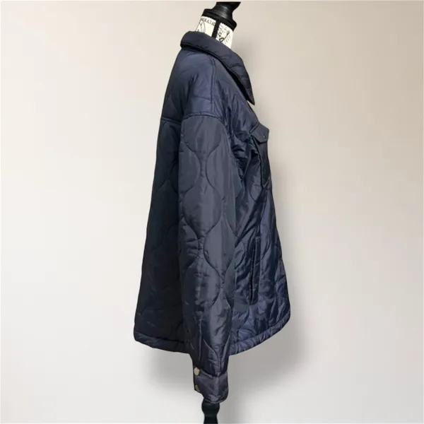 Ci Sono Outherwear XL Navy Quilted Puffer Jacket Snap Front‎ Coat Utility Pocket - Image 3