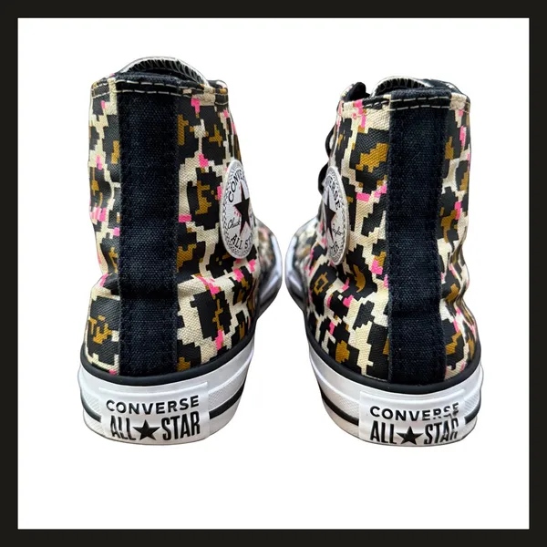 Converse Chuck Taylor All Star Pixel Leopard High Top Shoes Junior 5 Women’s 7 - Image 9