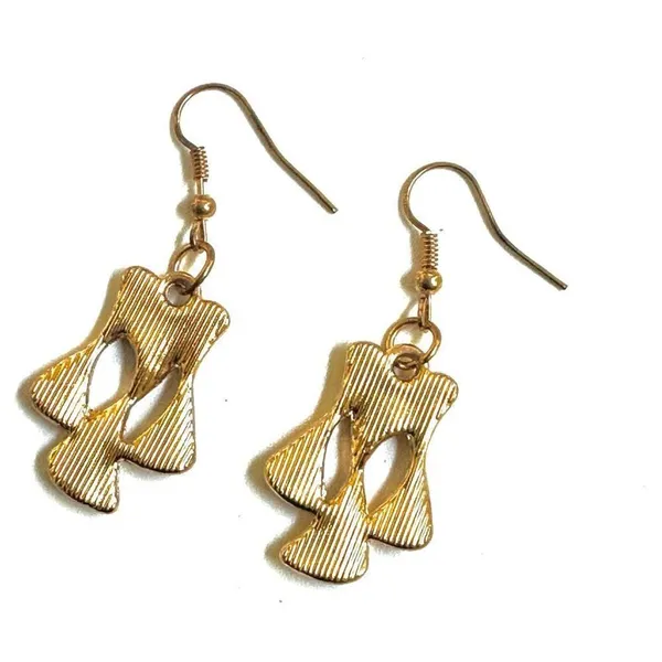 Gold tone drop earrings - Image 5