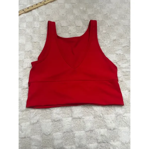 Lululemon Power Pivot Tank Red Reversible V Neck Scoop Neck Cropped Top s/xs - Image 2