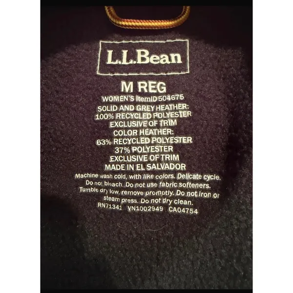 LL Bean Womens Mountain Classic Fleece Vest Navy Blue Full Zip M REG 504675 cozy - Image 7