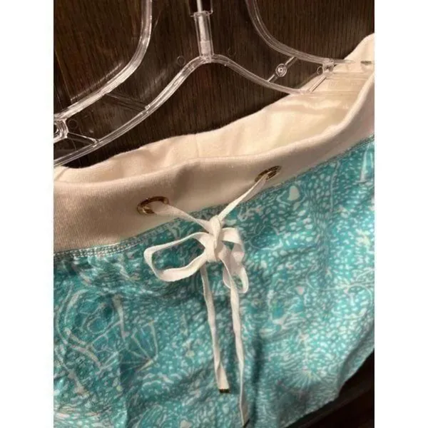 Lilly Pulitzer small Hayden Beach Mini Skirt Linen Blue‎ Drawstring - Image 3