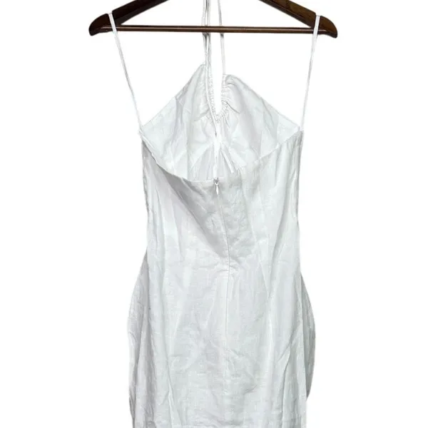 NWT Rumer Estelle Sleeveless Strappy Halter Maxi Dress Front Cutout L White - Image 7
