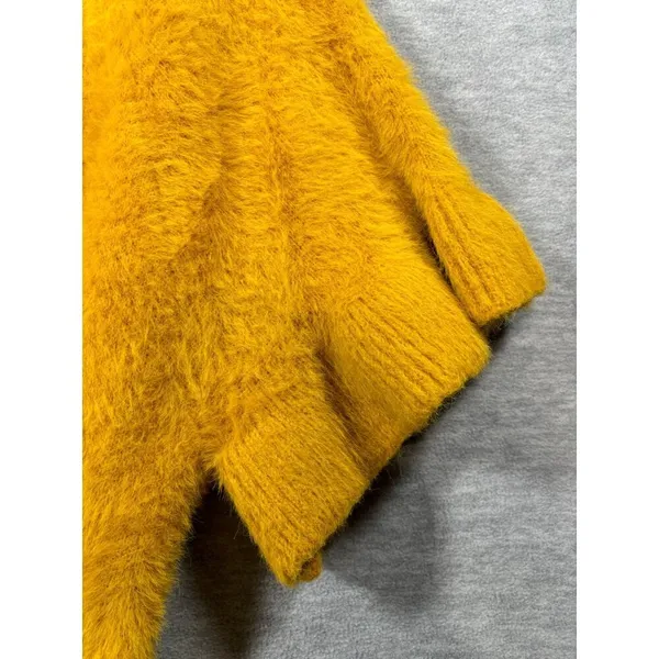 Mustard Fluffy Knit Poncho‎ Sweater Do Everything In Love One Size Fall - Image 3