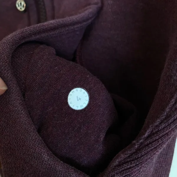Lululemon zip up Scuba Classic Cotton Fleece Heathered Bordeaux Drama size‎ 4 - Image 8