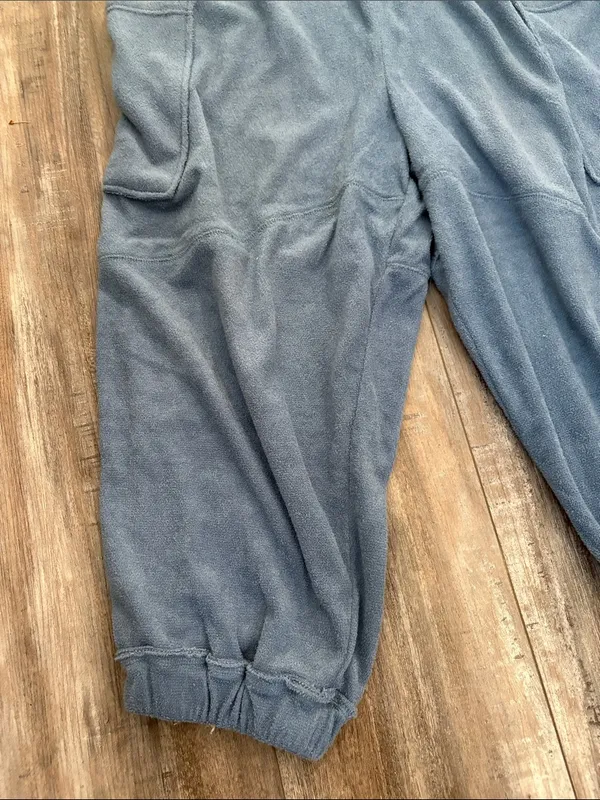 Free People Dusty Blue Cargo Beach Terry Jogger Medium - Image 4