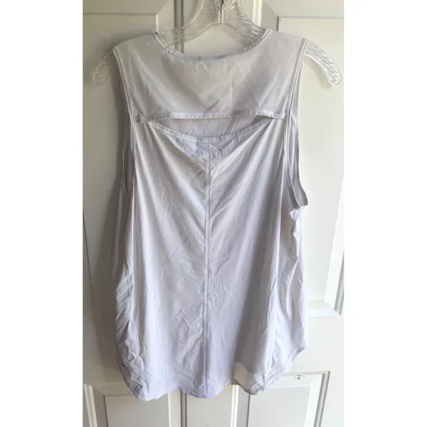 Lululemon Women's White Sculpt Mesh Back Relqxed Fit Tank Sz 12 - Image 6