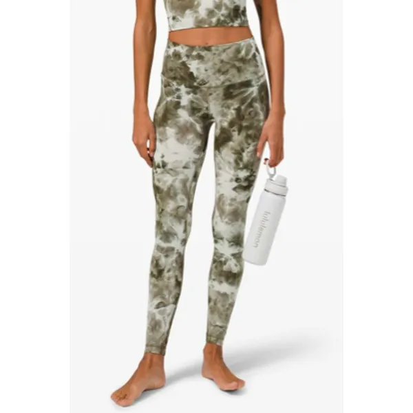 Lululemon Align Pants 28" Diamond Dye Light Sage Army Green Dark Olive Size 6 - Image 3