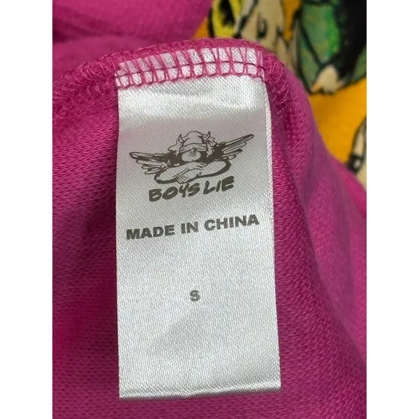 Boys Lie Sweatpants Small It's All Lies Darling Hot Pink Wide Leg Graphic Cherub - Image 10