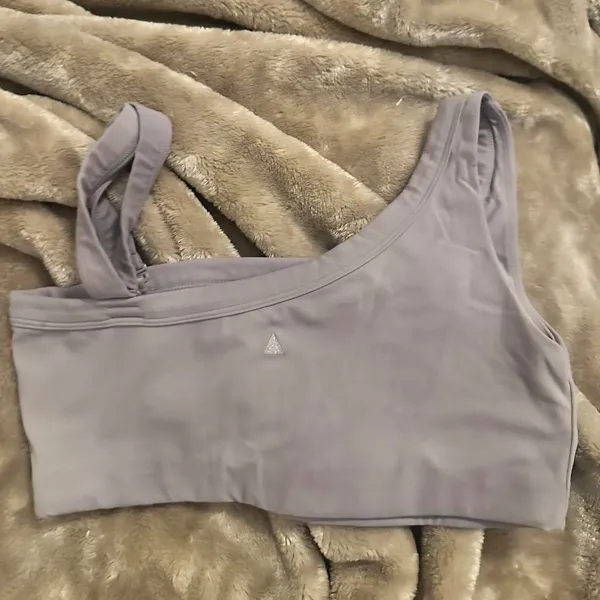 Grey Purple vitality cloud II asymmetrical sports bra - Image 2