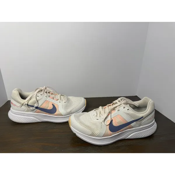 Nike Run Swift 2 Women's Size 8 White Peach Navy Running Shoes - Image 2