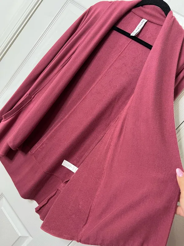 Athleta Women’s Open Front Drape Cardigan XS Mauve Athleisure Lounge Soft Modal - Image 5