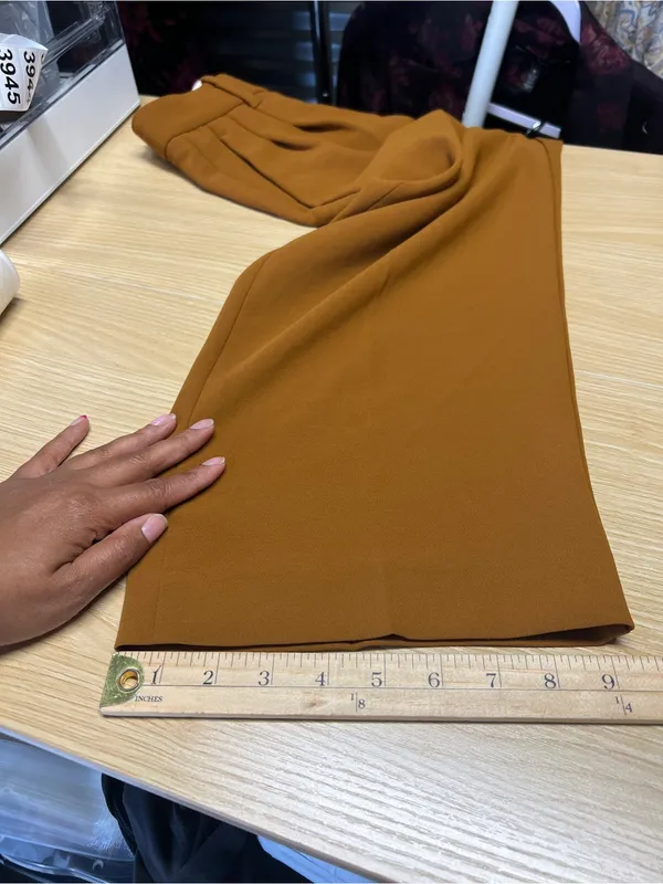 Aritzia Wilfred The Effortless Pant Cropped Caramel Brown Pleated Pants Size 2l - Image 14