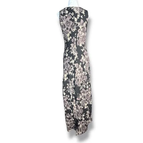 90s Floral Maxi Dress Sleeveless Black Gray Dark Romance Grunge‎ Feminine Gothic - Image 4