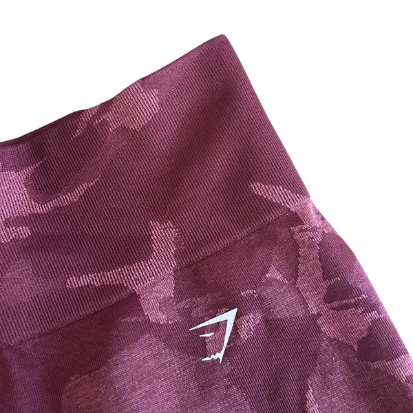 Gymshark Maroon Camo Leggings Sz M - Image 2
