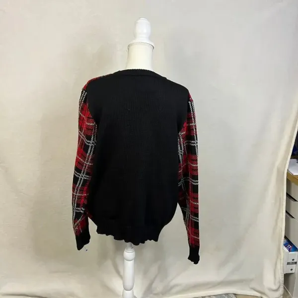 Happy Holidays Urban Heritage Women's‎ XL Ugly Christmas Sweater Plaid Reindeer - Image 4