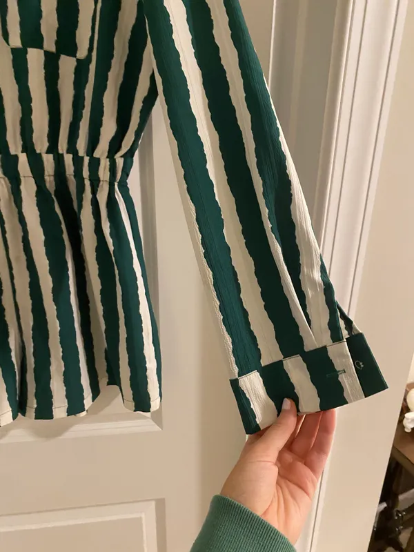 Azura Green & White Striped Romper - Image 4