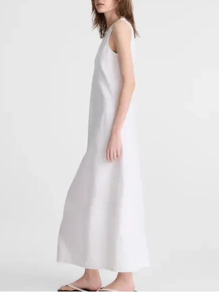 NWT Madewell White Denim Seamed Maxi Dress Size 2‎ - Image 3