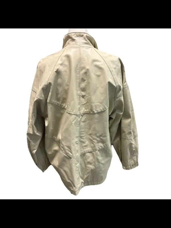 Vintage Giovinezza Moda By Rocco New York Leather Coat Off-White. Size M Glam - Image 4