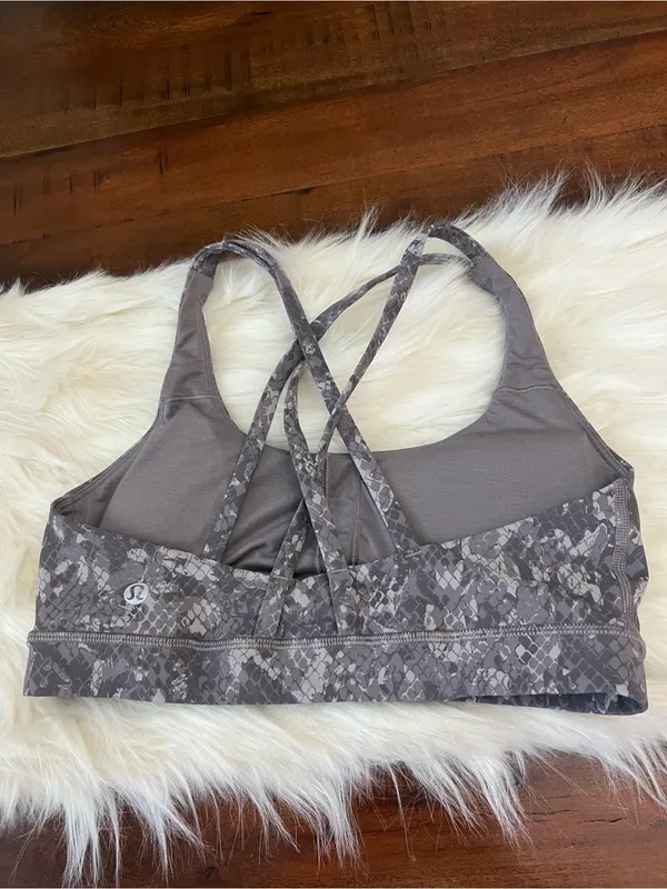 Lululemon Energy Bra Medium Support B–D Cups Hideaway Camo Lunar Rock Size 6 - Image 2