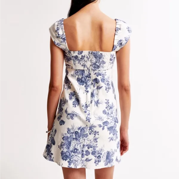 Abercrombie & Fitch Petite Emerson Cap Sleeve Linen Blend Mini Dress - Image 5