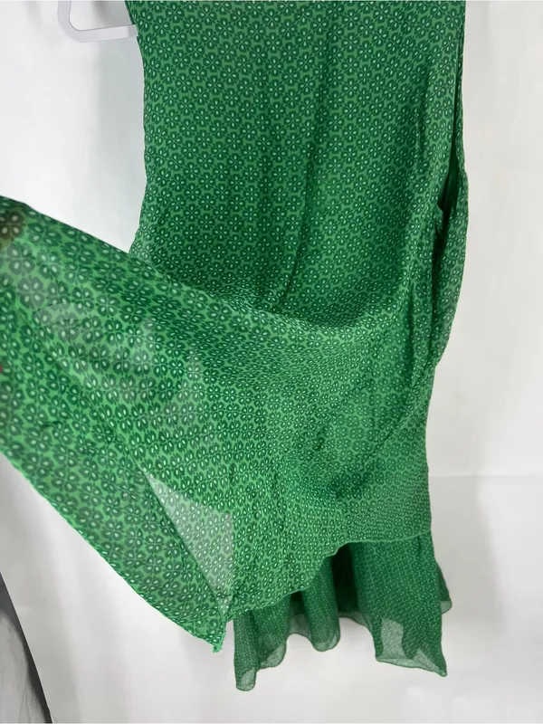 Marie‎ la Lune XL Green Silk Blend Layered High-Low Dress Made in Italy - Image 11
