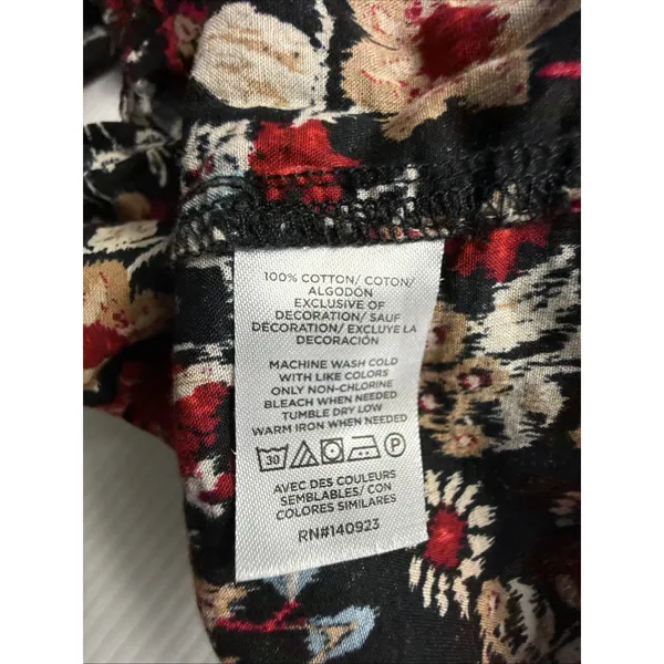 Ann Taylor Loft XXSP Top Floral‎ Print Stretch Long Sleeves Blouse Soft Crew - Image 6