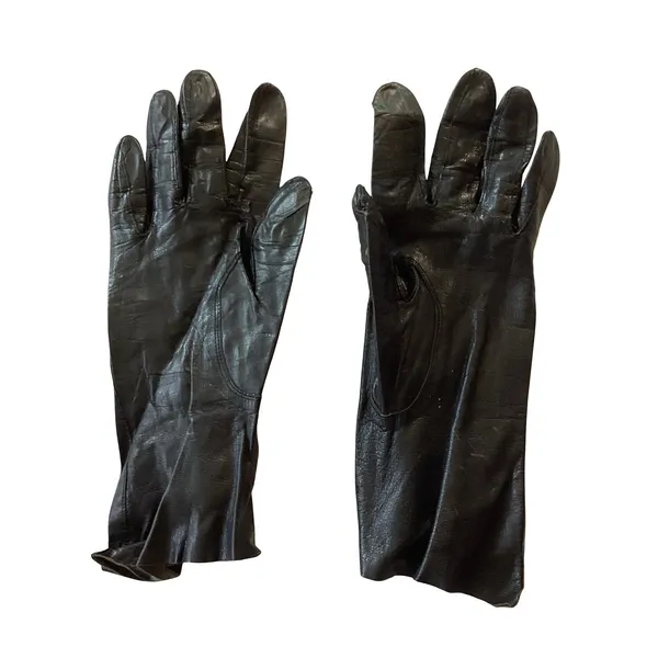 Vintage Leather Gloves Black - Image 2