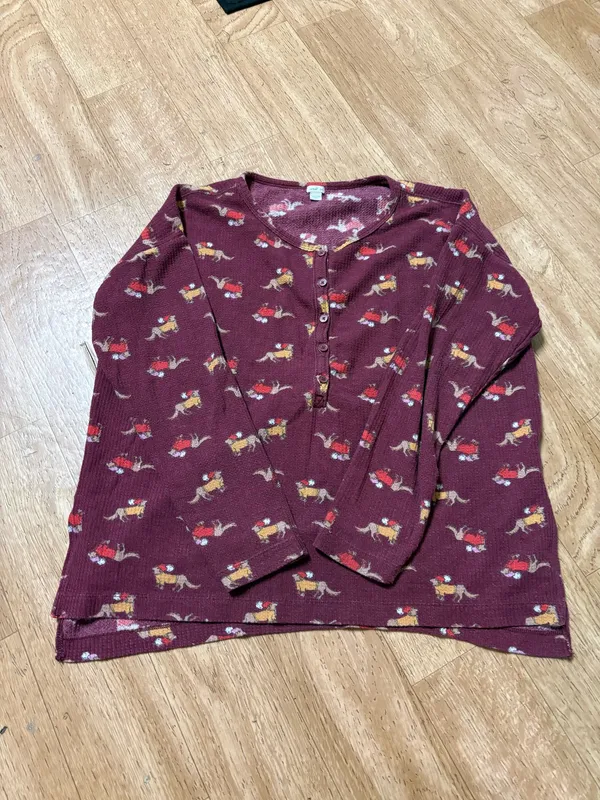 Aerie Long Sleeve & Long Pants Waffle Style Pajama Set - Size Small (both) - Image 2