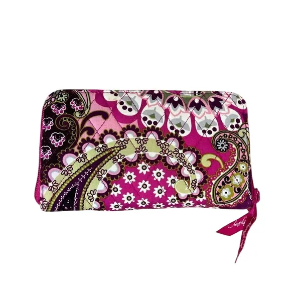 Vera Bradley 2010 "Very Berry Paisley" Hope Toile Hidden Wristlet‎ Wallet Pink - Image 2