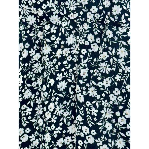 Abercrombie & Fitch Black White Floral Print Tie Back Mini Dress Womens Size S - Image 5