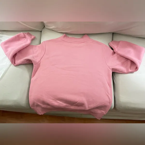 PARKE Valentine’s Special Edition Jean Heart Varsity Fleece Mockneck Blush L/XL - Image 6