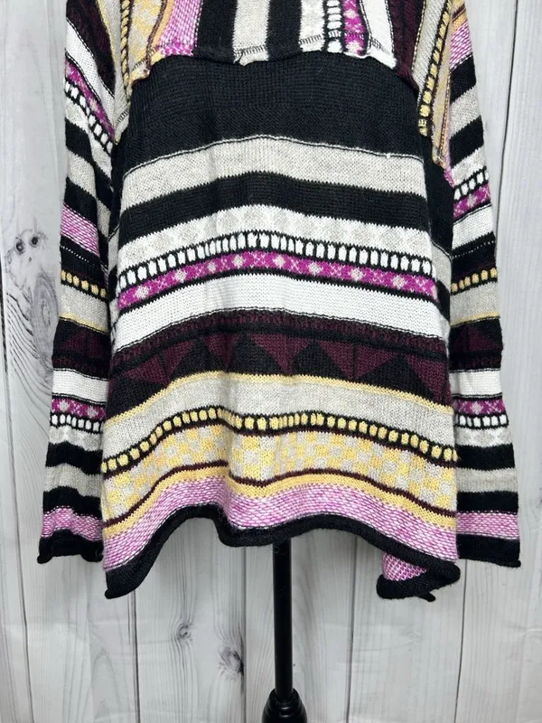 Easel Mix Print Striped Wool Blend Slouchy Sweater Crew Neck Boho Sz M - Image 4