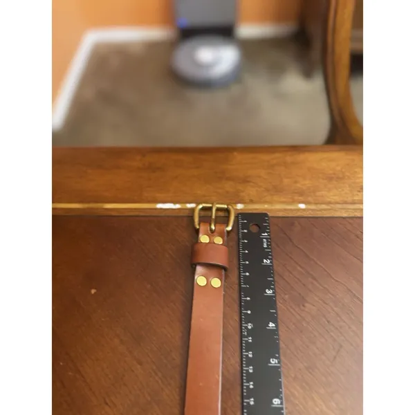 J Crew Brown Leather Belt No Size - Image 4