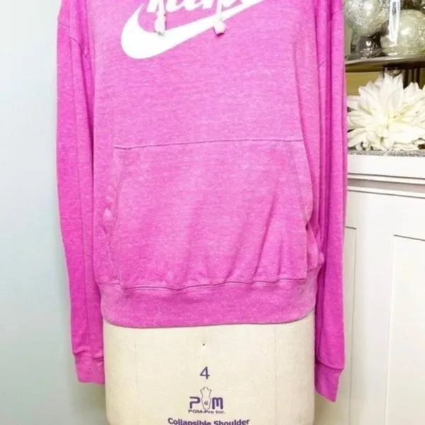 Nike Pink Vintage Logo Hoodie Sweatshirt Pullover Medium - Image 4