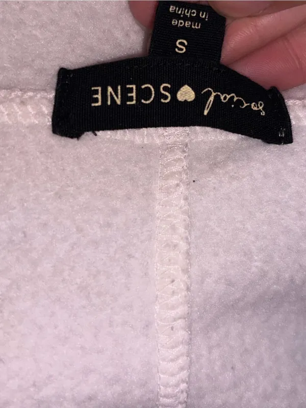 Women's White Hooded Zip Jacket with Pom Drawstrings - Image 5