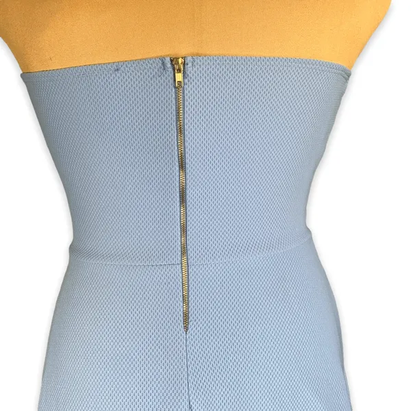Vintage Windsor Baby Blue‎ Strapless Fit Flare Mini Dress Sweetheart Neckline - Image 8