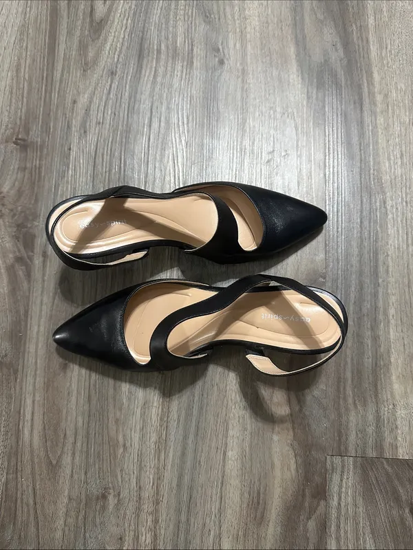 Easy Spirit Black Pointed-Toe Slingback Heels - Image 8