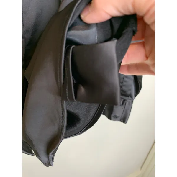 Worthington Black Satin Button Up Blouse Sz Large Whimsygoth Goth - Image 8