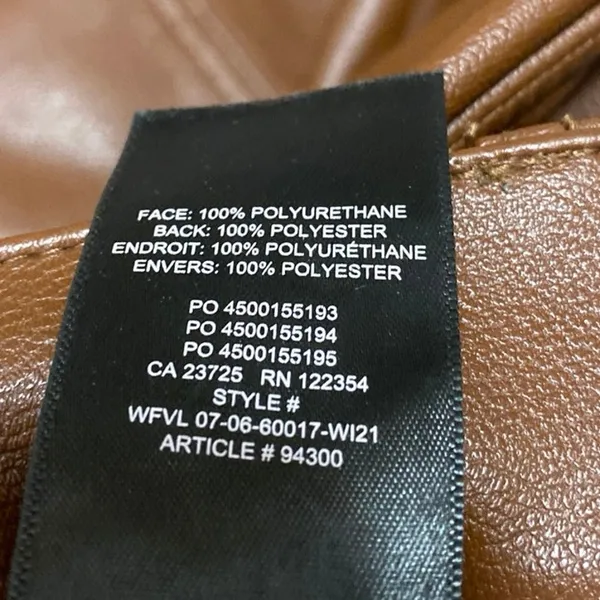 Aritzia Wilfred Free Women's Brown Faux Leather Vegan Trousers Pants Size 4 - Image 5