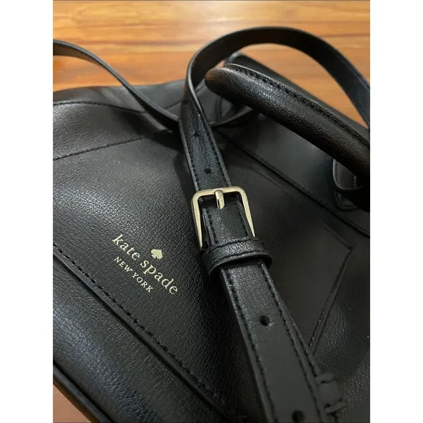 Kate Spade Adel Medium Flap Backpack Bag Black Grain Leather WKRU6412 - Image 2
