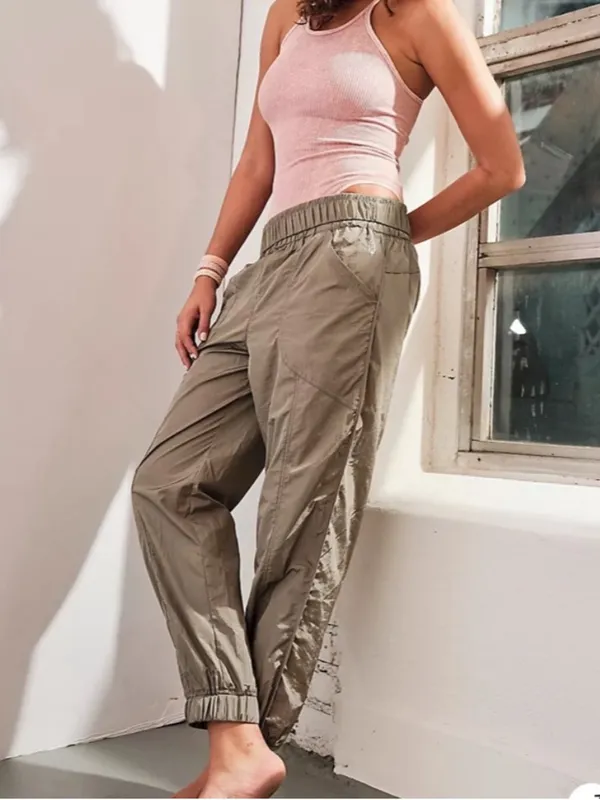 Free People Movement On the Way Home Herbalicious Green Elastic Joggers Size XS - Image 11