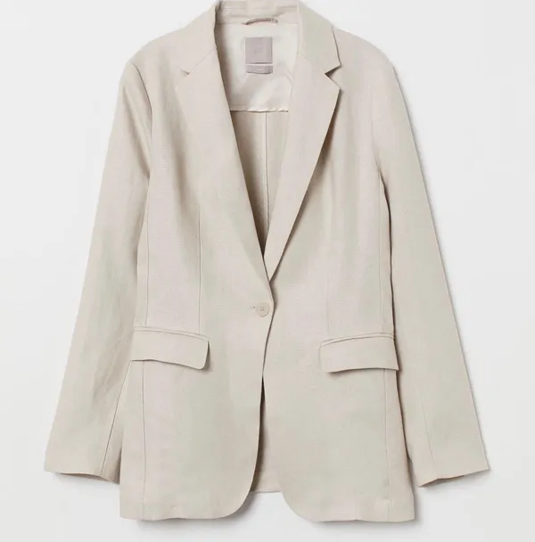 H&M Linen Cream Blazer - Image 2