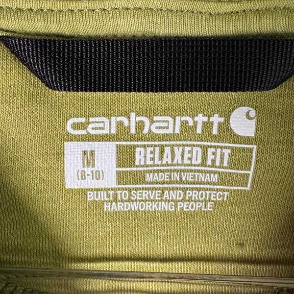 Carhartt Relaxed Fit Sweatshirt Graphic Logo Fleece Green‎ Women Medium TS4410-W - Image 3