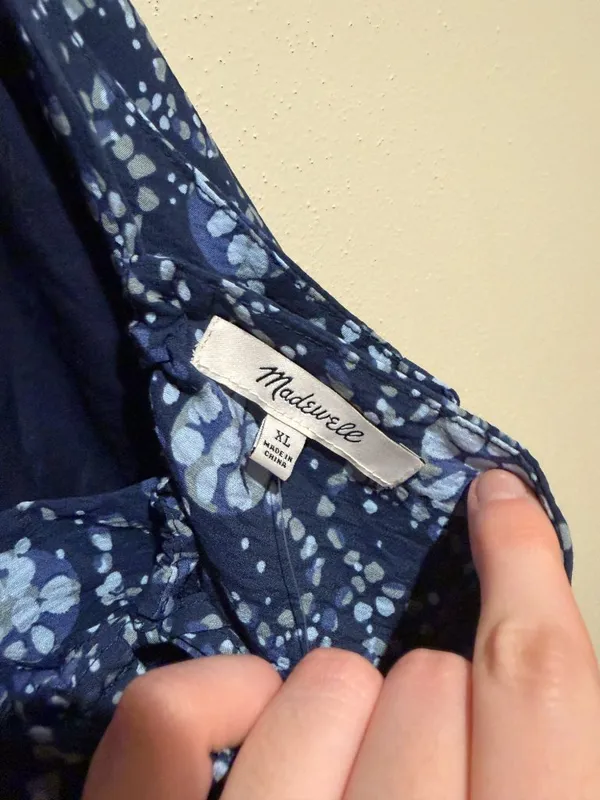Madewell Cross-Back Halter Midi Dress in Vineyard Medallion Navy Blue - Image 13