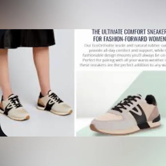 Tretorn Layola 2.0 Beige and Black Athletic lace up Shoes. 9 - Image 8