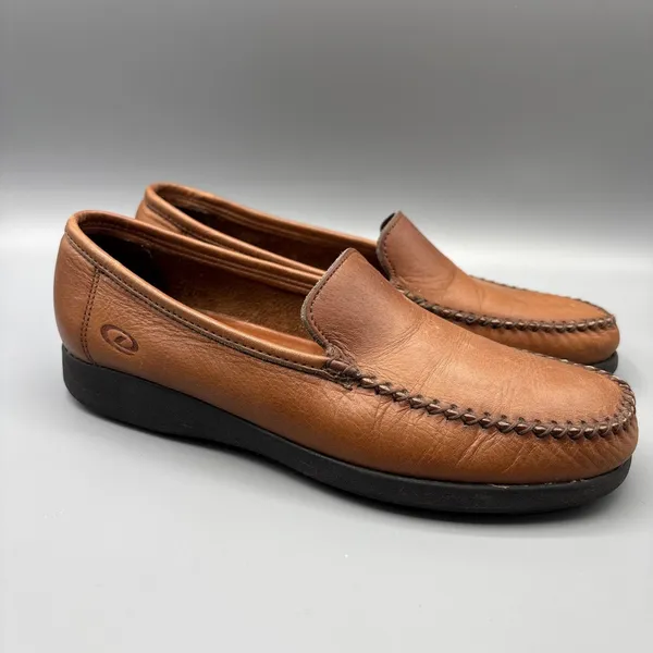 Vintage Dexter USA Shoes Womens Size 8 Brown Leather Moccasins Loafers Country - Image 4